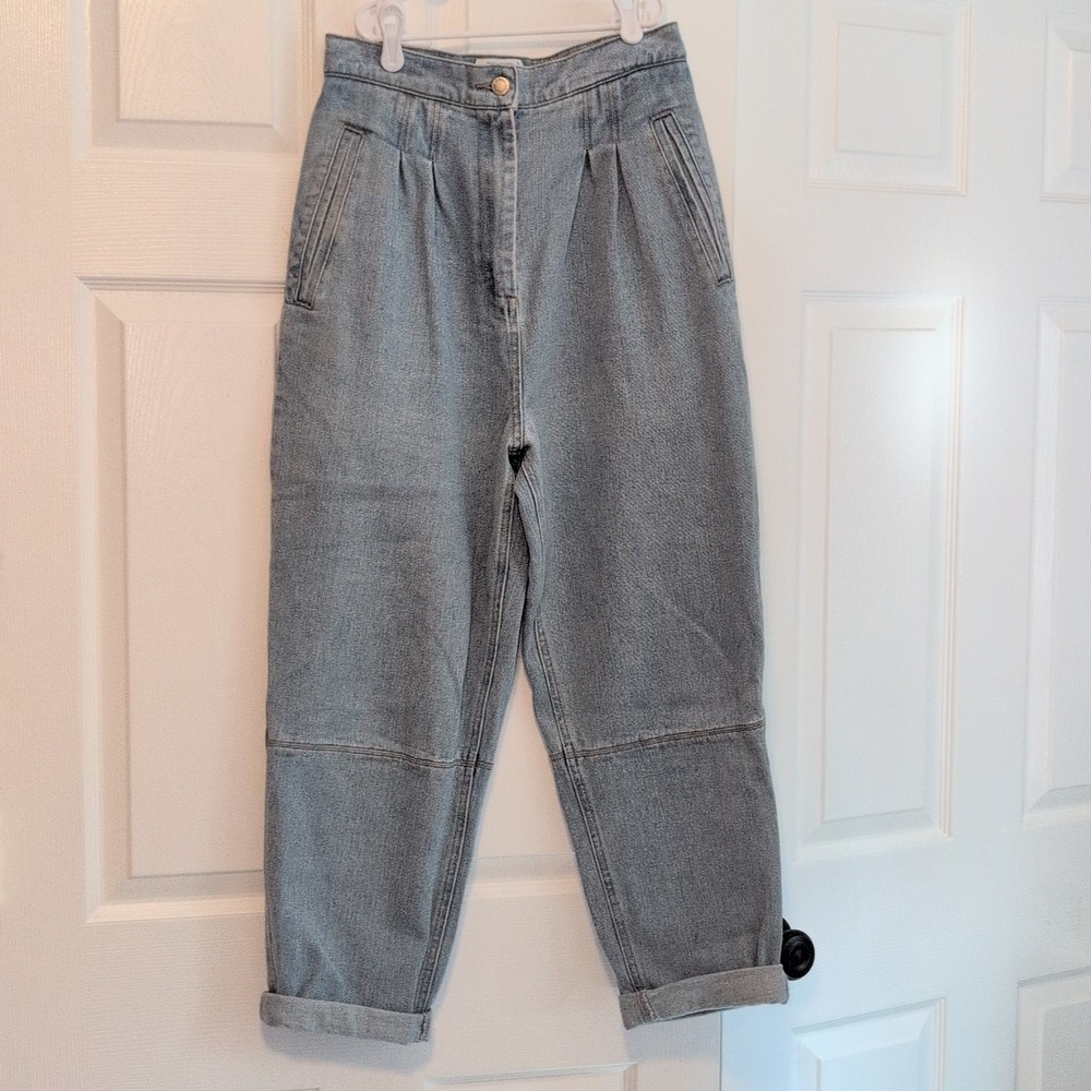 C/Meo Collective Women's High-waisted Light Blue Denim Utility Barrel Jeans